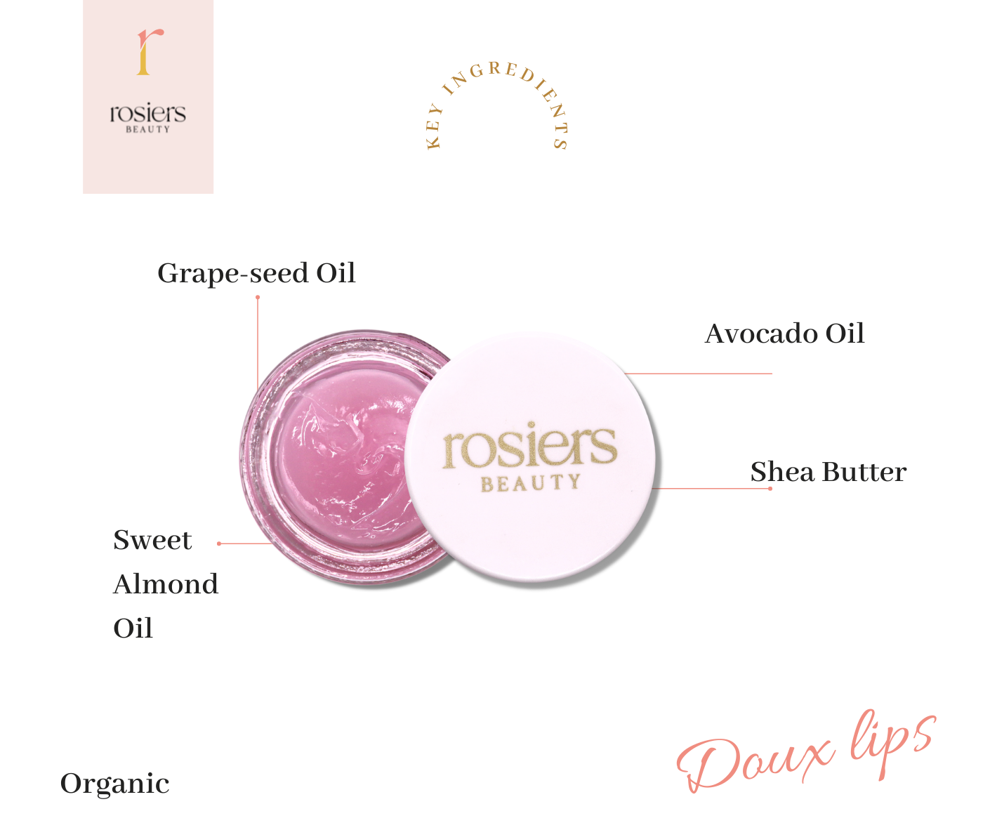 STRAWBERRY MOON             -       Hydrating Lip Balm - Rosiers Beauty