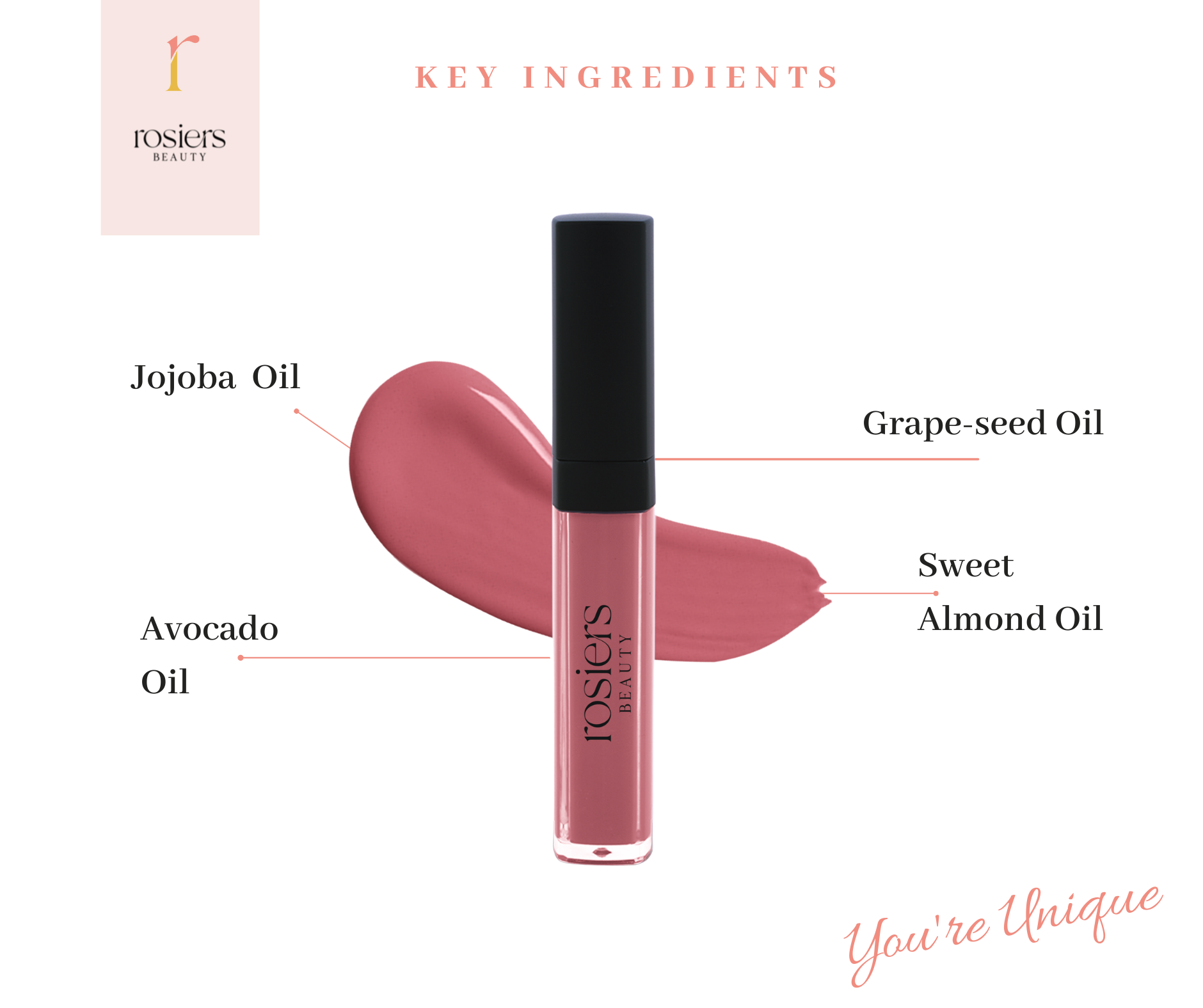 DESSIREE    - You're Unique  - Matte Liquid Lipstick - Rosiers Beauty